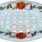 4"x3" Marble Handmade Soap Dish Bar Carnelian Floral Inlay Art Thanksgiving Gift