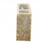 3" Soapstone Pen Storage Holder lattice Elephant Inlaid Design Office Desk Deco