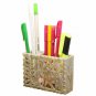 3" Soapstone Pen Storage Holder lattice Elephant Inlaid Design Office Desk Deco
