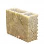 3" Soapstone Pen Storage Holder lattice Elephant Inlaid Design Office Desk Deco