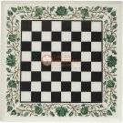 White Chess Indoor Set Handmade Chess Board Game Malachite Inlaid Marquetry Art White Chess Indoor Set Handmade Chess Board Game Malachite Inlaid Marquetry Art