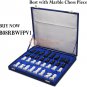 White Chess Indoor Set Handmade Chess Board Game Malachite Inlaid Marquetry Art