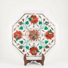 15"x15" Marble End Tables Carnlian Coffee Table Top Marquetry Inlaid Arts Decor