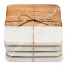 4" Marble Wood Set of Four Cheese Chopping Board Slicer Handmade Art Decor E690 4" Marble Wood Set of Four Cheese Chopping Board Slicer Handmade Art Decor E690