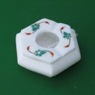 4" White Marble Cigarette Ash Tray Malachite Inlay Bedroom Occasional Decor E729 4" White Marble Cigarette Ash Tray Malachite Inlay Bedroom Occasional Decor E729