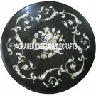 Black Marble Small Coffee Table Top Handmade Inlay Design Christmas Gift H3334 Black Marble Small Coffee Table Top Handmade Inlay Design Christmas Gift H3334