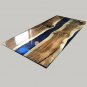 Blue Resin Walnut Restaurant Luxury Dining Table Top Live Edge Design Patio Deco