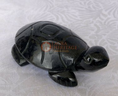 Natural Gemstone Black Z Turtle for Home Handmade Showpiece Decor G047
