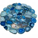 18" Blue Agate Top Small Side Coffee Table Handmade Patio Home Gift Decor E1264