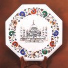White Marble Small Coffee Table Top Multi Floral Taj Mahal Inlay Art Decor H3729 White Marble Small Coffee Table Top Multi Floral Taj Mahal Inlay Art Decor H3729