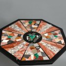 36" Marble Outdoor Dining Table Top Handmade Cafeteria Inlay Living Decor H4713B