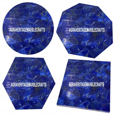 Marble Small Coffee Table Top Lapis Lazuli Inlay Random Stone Bedroom Home Decor