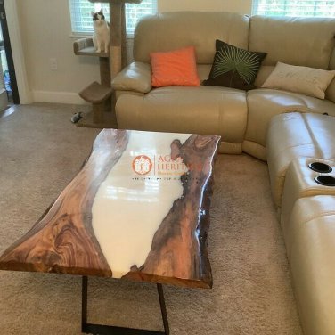 Epoxy Custom Dining Table Top Resin Walnut Handmade Art Semifinished Furniture