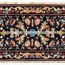 Black Marble Dining Table Top Scagliola Inlay Decorative Furniture Art H3016