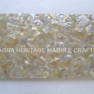 18"x24" Marble Coffee Bedroom Table Top Yellow Mother of Pearl Inlay Decor E258