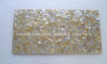 18"x24" Marble Coffee Bedroom Table Top Yellow Mother of Pearl Inlay Decor E258