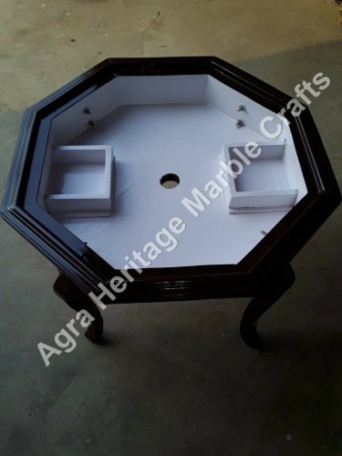 18"x15" Elegant Marble Handmade Black Stand/Base Decor E582