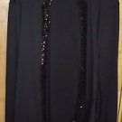Vintage Lady Wynn by Teddi of California Sz 38 Black Sequined Open Blouse Jacket