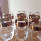 Set of 6 vintage glasses thin with gold design
