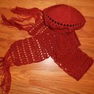 Handmade brown Beret and scarf