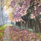 Oil Painting—Purple Street—Fine Art Oil Painting-Size: 16" x  20" (40 cm x 50 cm)