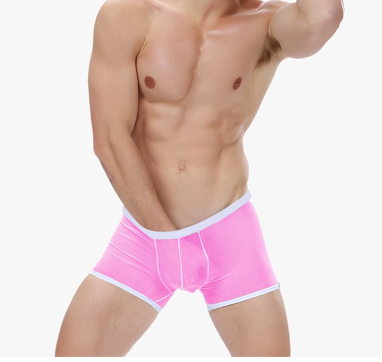Men's sexy undewear mesh gauze transparent boxer briefs underpants #BD117