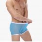 3pcs Blue Men's sexy undewear mesh gauze transparent boxer briefs underpants #BD117