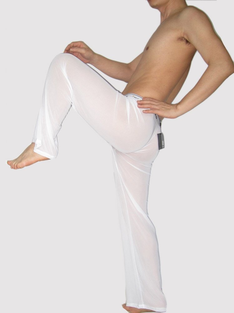 Sexy men underwear transparent Yoga Pants Home wear Pajama loose trousers sleep bottoms #M4530