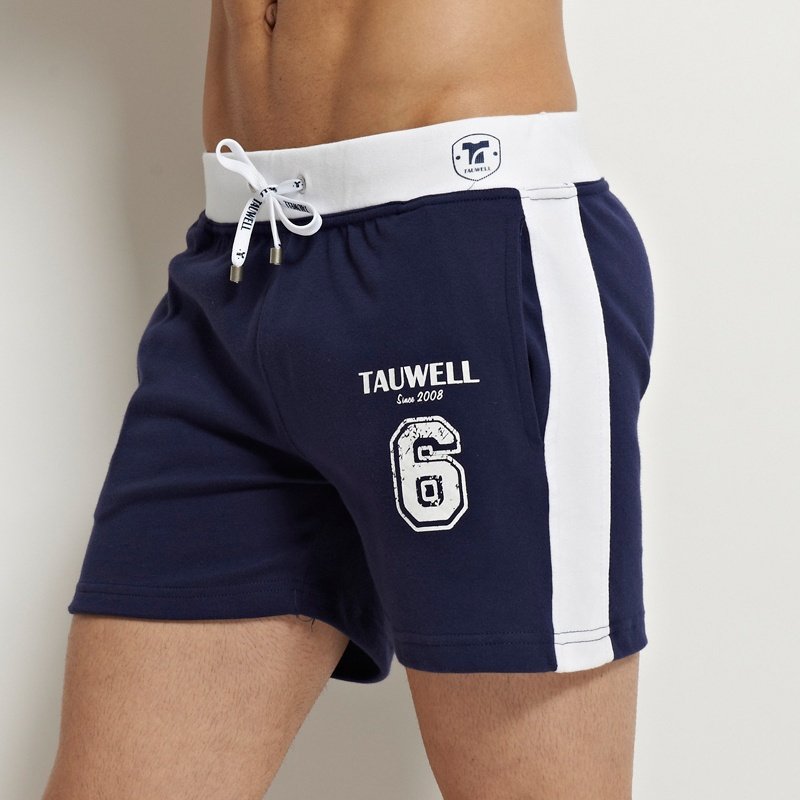 6063 Navy blue Men's clothing Tauwell 100 cotton sports gym running athletics causal shorts