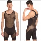 #320 Black Men's clothing breathable ultra-thin stitching sexy bottom bodysuit wrestling singlet