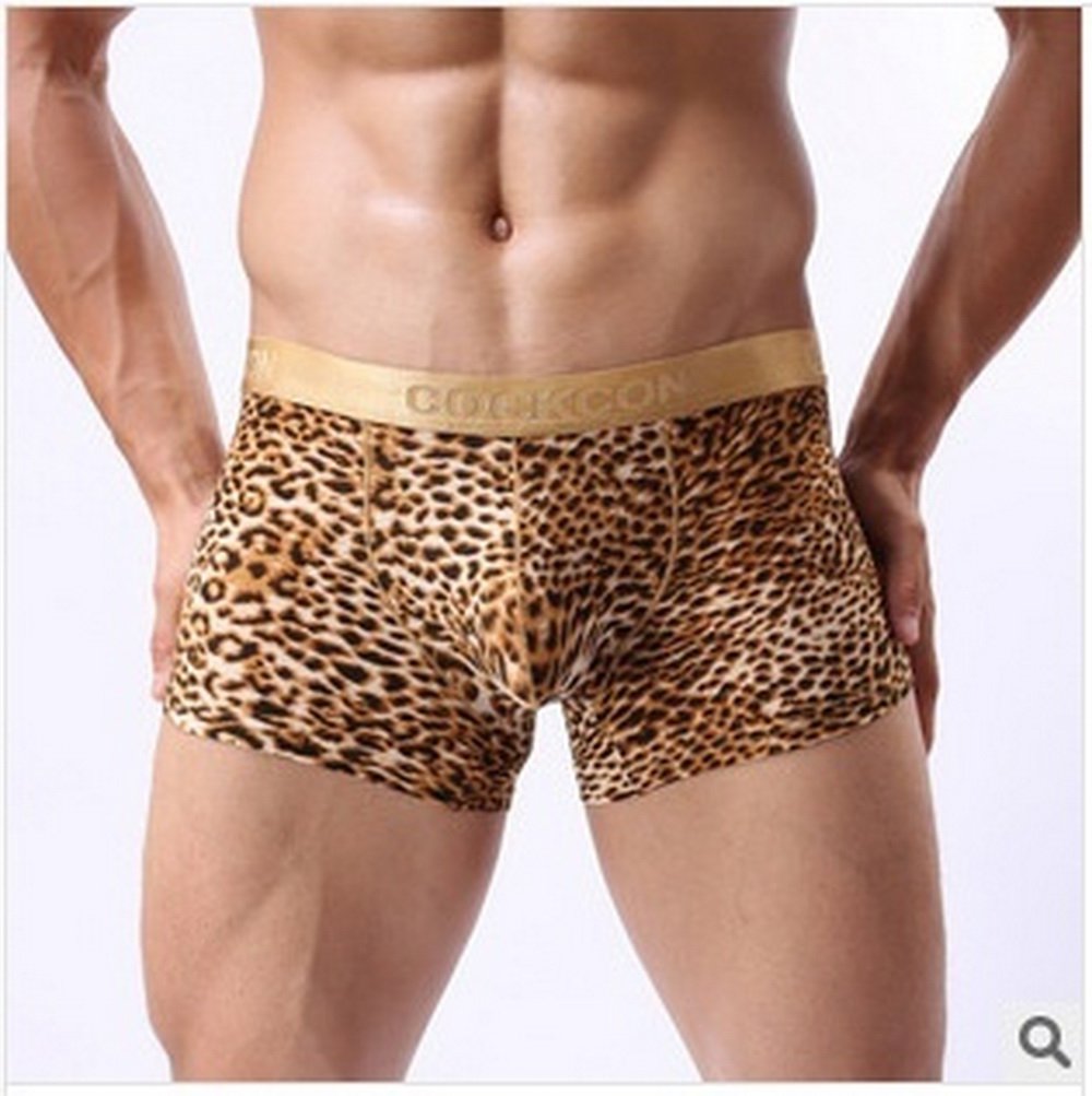 #803 sexy Men's underwear leopard U bag boxer shorts cuecas calzoncillos hombre heren ondergoed