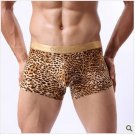2PK sexy Men's underwear leopard U bag boxer shorts cuecas calzoncillos hombre heren ondergoed
