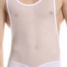 #A328 JQK men's ultra-thin transparent underwear gauze sexy tights elastic bodysuits singlet
