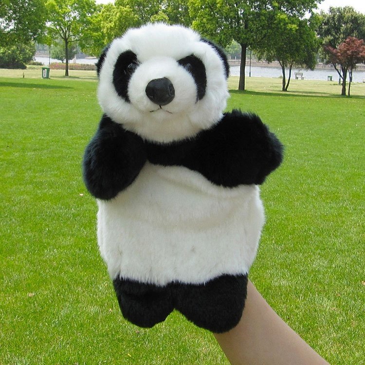 #P01 Panda Shape Puppet Plush Toy 3-7 years old baby telling story helper Hand puppet