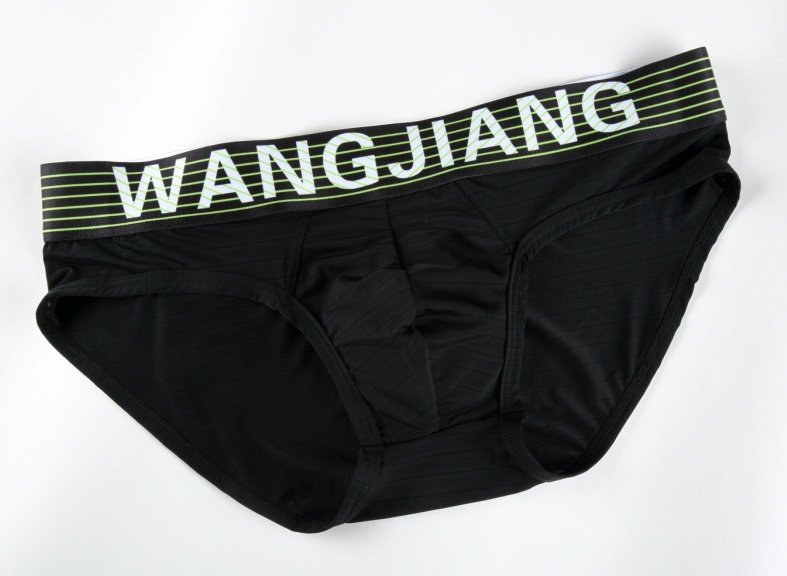 #5004SJ Black wangjiang Men's sexy underwear translucent briefs underpants panties cuecas