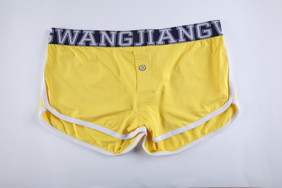 #5006DK Yellow Wangjiang men's underwear cotton U bag pouch button opening underpants boxer briefs