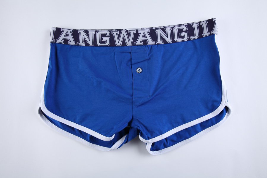 #5006DK Royal blue Wangjiang men's underwear cotton pouch button opening underpants boxer briefs