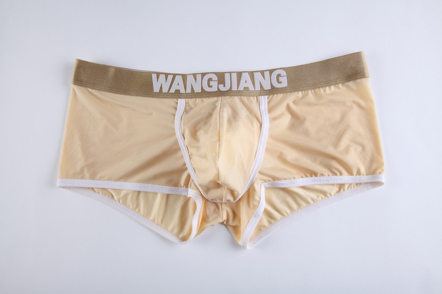 #5008PJ Beige Men's sexy underwear Wangjiang ice silky pouch underpants ...
