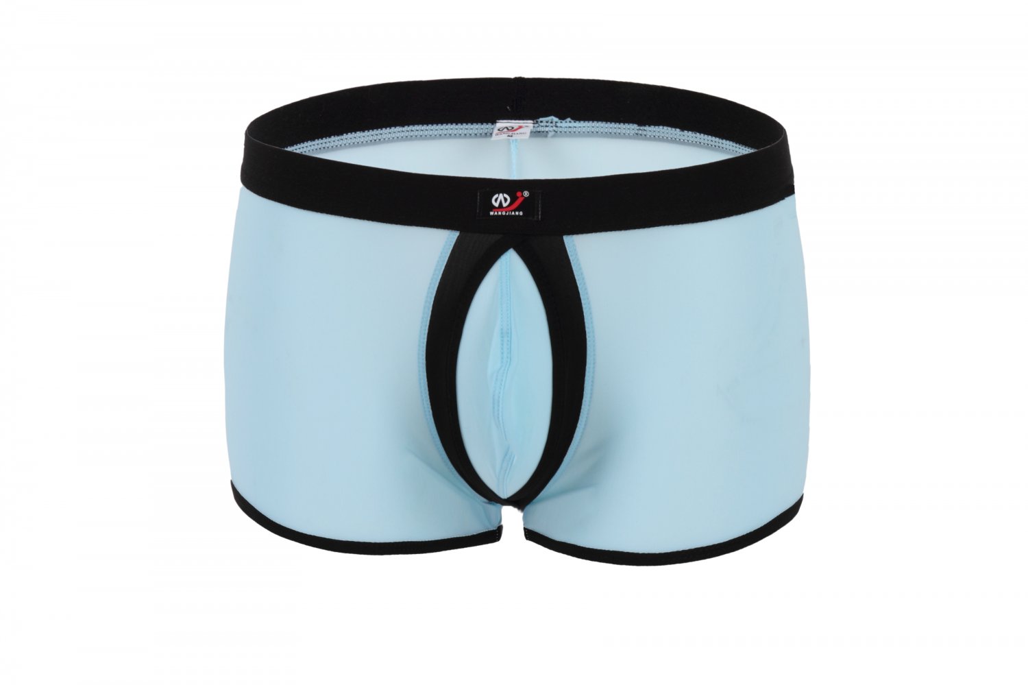 #1002PJ Sky blue Wangjiang Brand Men's sexy underwear Ice Silky U bag Boxer briefs Underpants