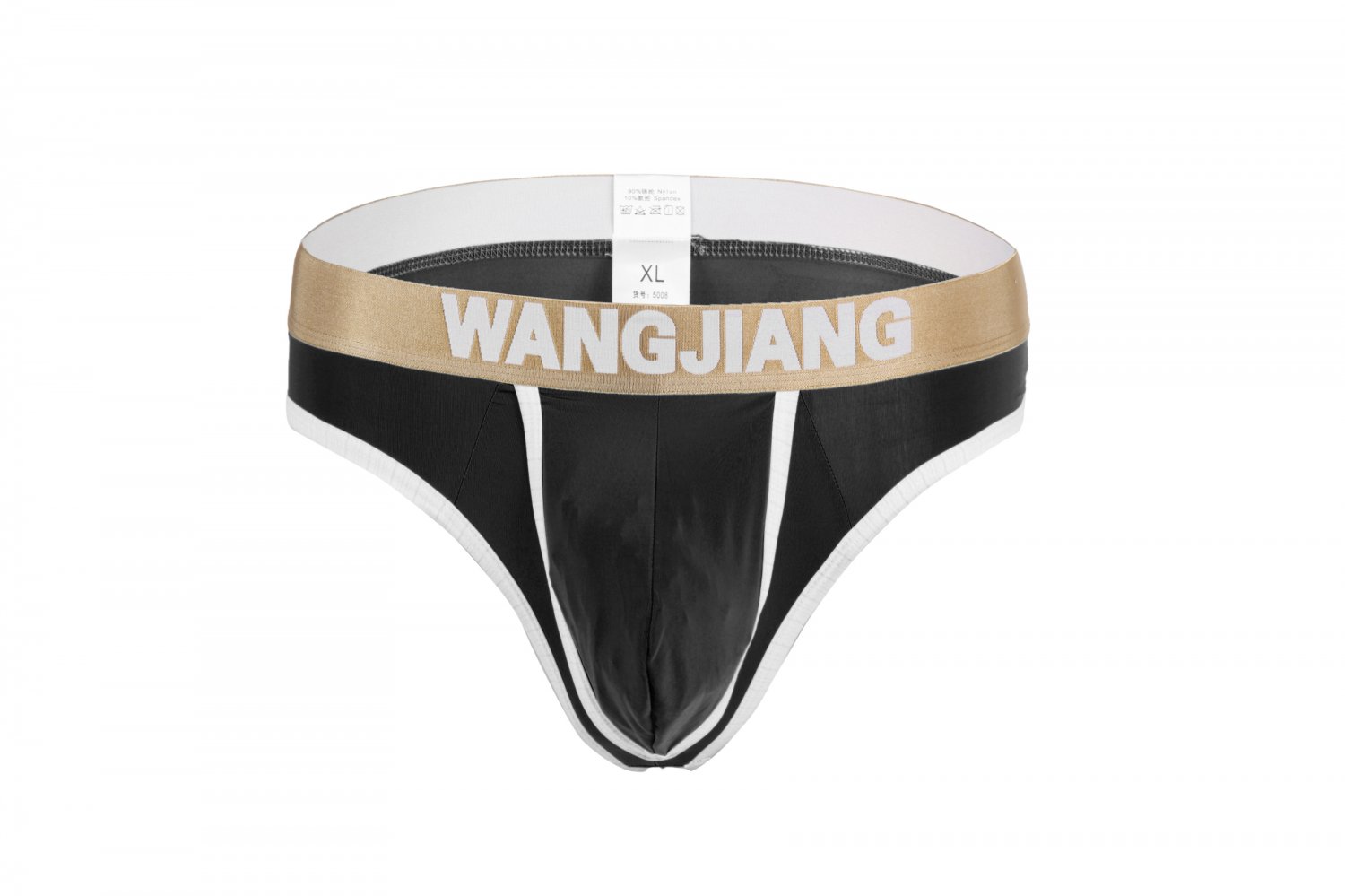 #5008DK Black Men's sexy underwear Wangjiang ice silky pouch underpants thongs g-string t-strings