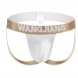 White 3pcs Wangjiang Gay Men's sexy underwear pouch double thongs g-string t-strings #5008SD