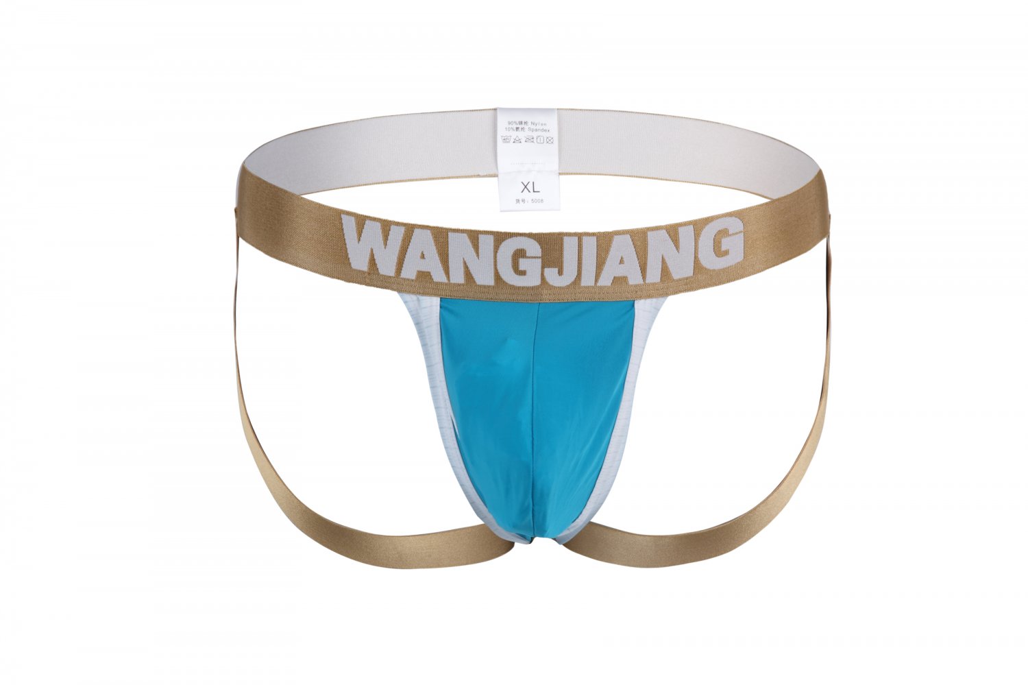 #5008SD Blue Wangjiang brand Gay Men's sexy underwear U bag pouch double thongs g-string t-strings