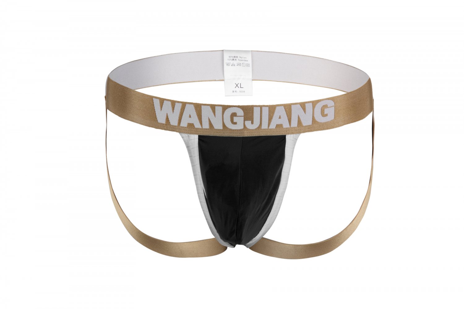#5008SD Black Wangjiang brand Gay Men's sexy underwear U bag pouch double thongs g-string t-strings