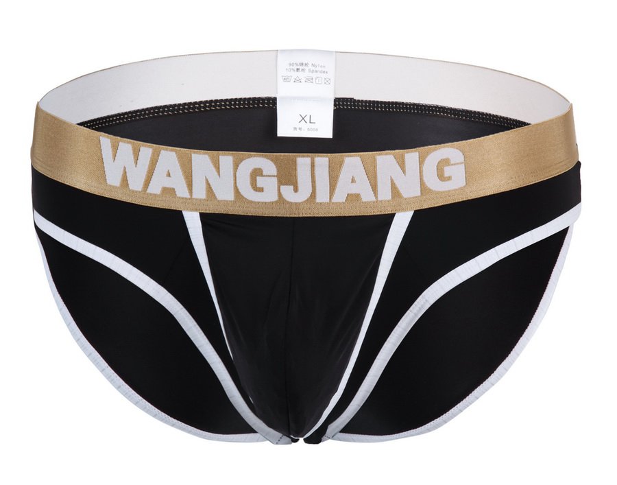 #5008SJ Black Wangjiang brand men's underwear ice silky U bag pouch underpants briefs panties cuecas
