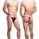 #11006 Black 3pcs Uzhot free size sexy men underwear mesh gauze thongs t-strings g-strings