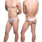 #11007 White 3pcs sexy men's underwear Uzhot mesh transparent thongs t-string cuecas