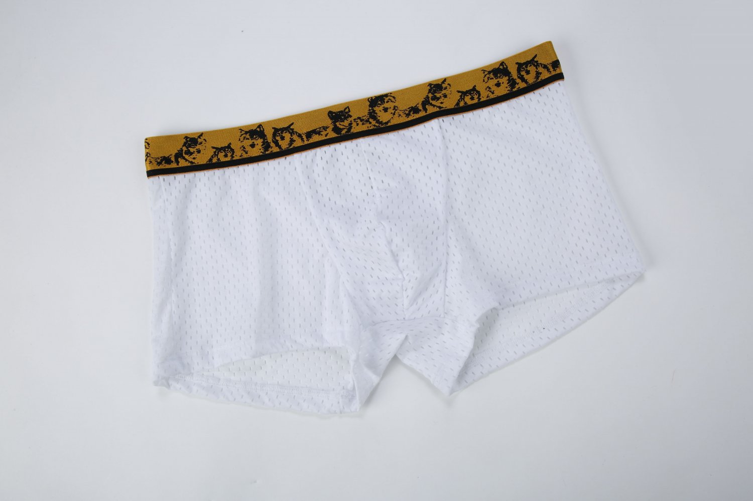 #3016PJ White Men's sexy underwear Wangjiang mesh perforated boxer briefs underpants