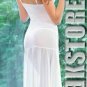 #4123 Sexy women's exotic lingerie white mesh transparent baby dolls chemise set
