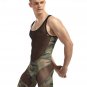 Men's sexy underwear camouflage wrestling singlet mesh stitching bodysuit one-piece siamese #M436