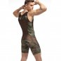 Men's sexy underwear camouflage wrestling singlet mesh stitching bodysuit one-piece siamese #M436